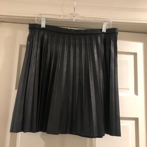 Black “leather” pleated JCrew skirt
